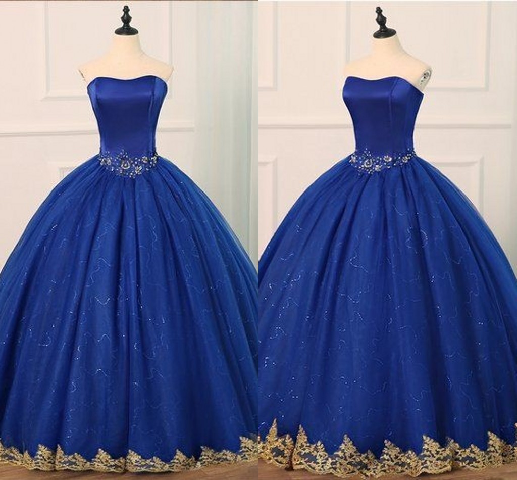 Royal Blue Gold Aplique Ball Gowns Prom Quinceanera Dresses Cheap 2020 Strapless Crystal Waist Backless Party Pageant Dress Vestidos De, Red
Royal Blue Gold Aplique Ball Gowns Prom Quinceanera Dresses Cheap 2020 Strapless Crystal Waist Backless Party Pageant Dress Vestidos De, Red