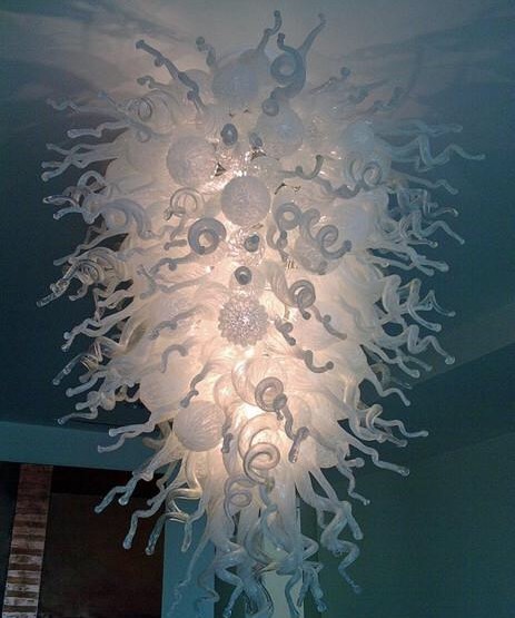 Now Trending Artistic White Murano Modern Lamps Pendants Lights AC Led Bulbs 110v/240v Hand Blown Glass Chandelier Pendant Lamp