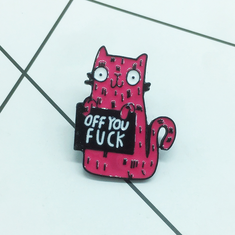 Fear Cat Off You Fuchsia Brooch Gift for Girl Boy Fashion Backpack Pendant Cartoon Creative Accessories, Gray
Fear Cat Off You Fuchsia Brooch Gift for Girl Boy Fashion Backpack Pendant Cartoon Creative Accessories, Gray