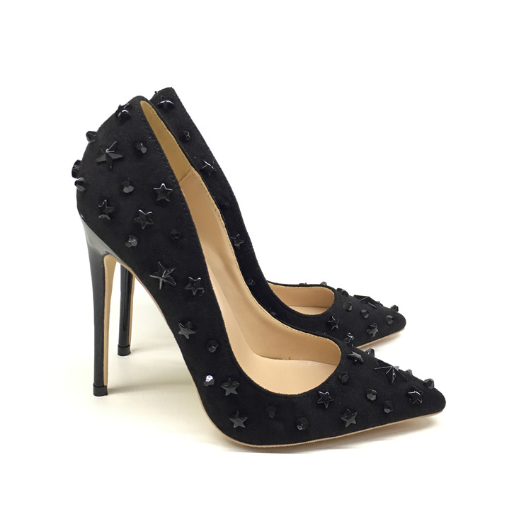 Free shipping 2019 Women Lady Black suede leather spikes high heels shoes Poined Toes Stiletto Heels single Wedding shoes, Black 10cm
Free shipping 2019 Women Lady Black suede leather spikes high heels shoes Poined Toes Stiletto Heels single Wedding shoes, Black 10cm