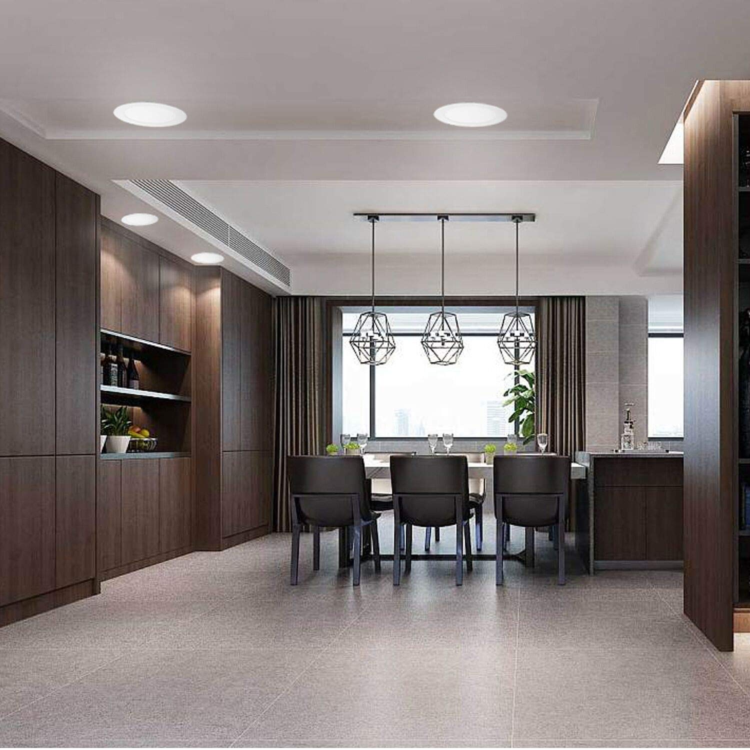 Stock In US - 15W 6 Inch LED Slim Downlight with Junction Box 15W=120W 1125LM 3000K Warm White Dimmable Recessed Ceiling Light Fixture
