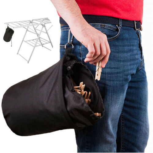 Hanging Clothespin Bag Clothes Pin Pins Drawstring Laundry Sturdy Storage Holder, Black
Hanging Clothespin Bag Clothes Pin Pins Drawstring Laundry Sturdy Storage Holder, Black