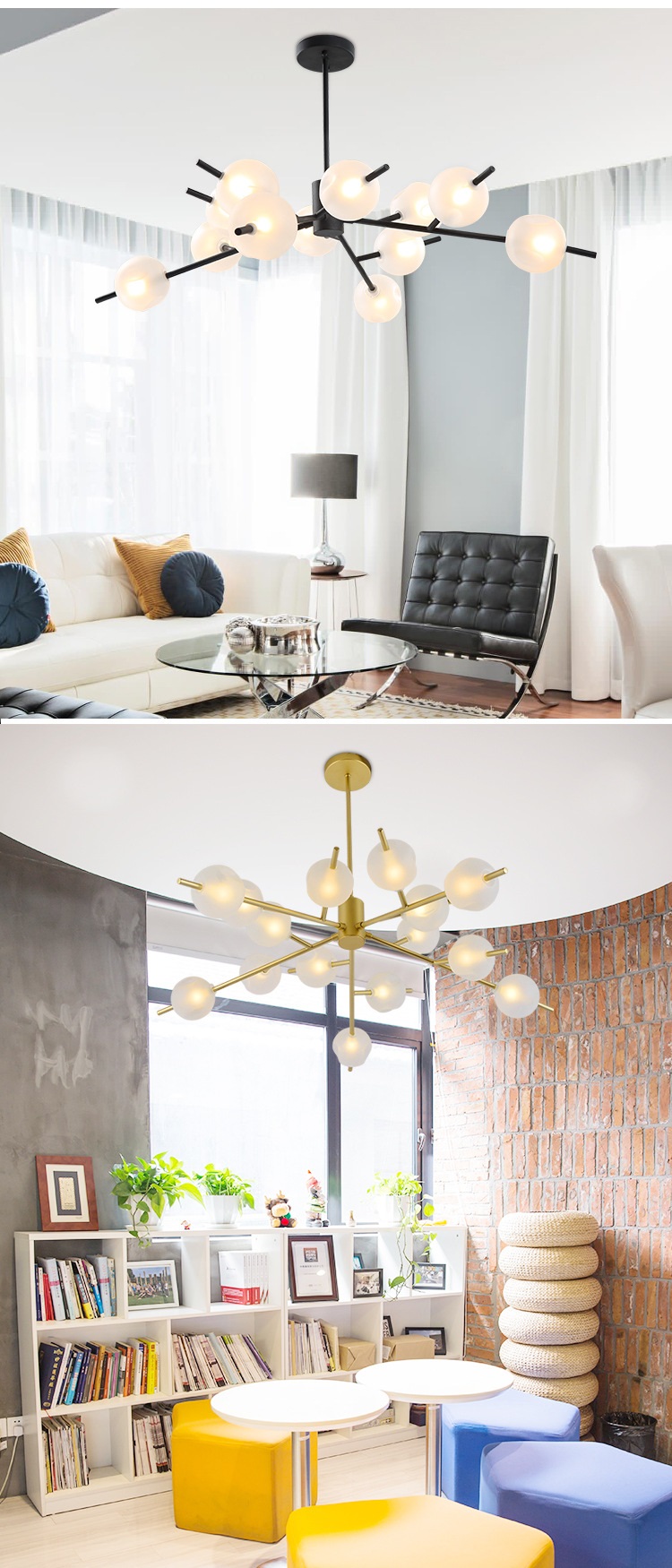 LED chandelier loft deco fixtures Glass suspension luminaires Nordic hanging lights bedroom lighting living room suspended lamps