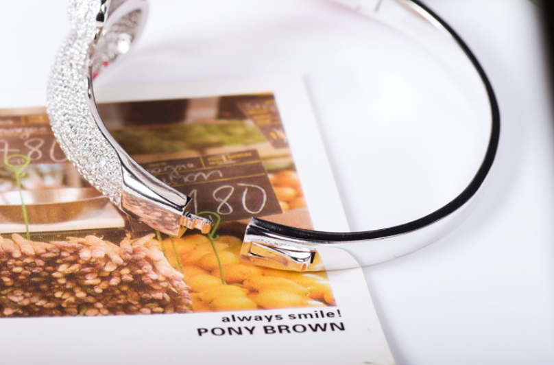 2024 New Sterg Sier White Sapphire CZ Dia Open Drop Bracelet, Original Jewelry for Women, Wedding Engagement Anniversary