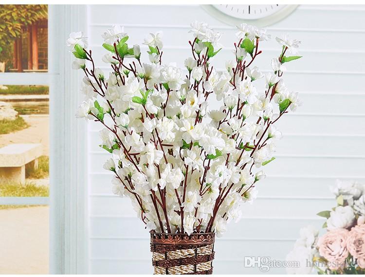 65CM long Artificial Cherry Spring Plum Peach Blossom Branch Silk Flower Tree For Wedding Party Decorations supplies