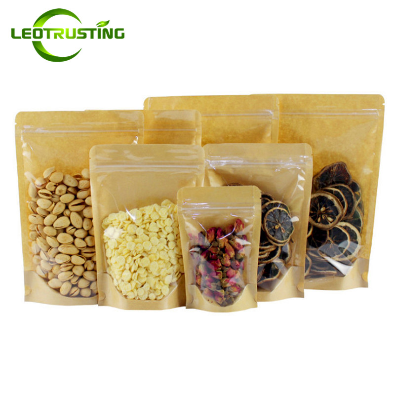 Leotrusting 100pcs/lot Thick Clear Front + Kraft paper Back Stand up Storage Bag One Side Clear Ziplock Bag for Coffee Fruit Bakery Pack
Leotrusting 100pcs/lot Thick Clear Front + Kraft paper Back Stand up Storage Bag One Side Clear Ziplock Bag for Coffee Fruit Bakery Pack