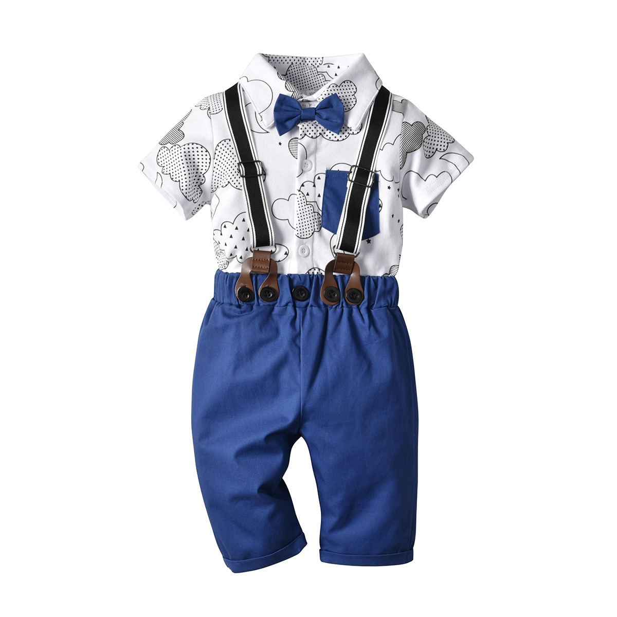 Children's clothing suits, baby, gentleman, cloud, printing, haberdance, bib, suit, children, in vitro clothing, White
Children's clothing suits, baby, gentleman, cloud, printing, haberdance, bib, suit, children, in vitro clothing, White