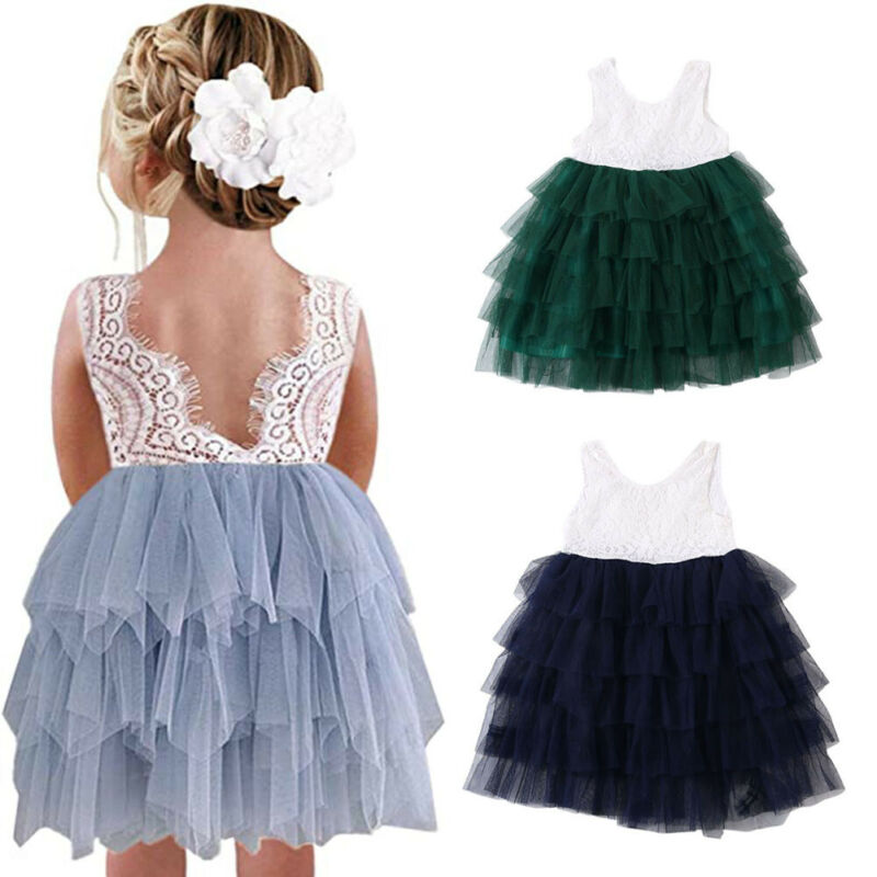 UK Baby Girl Flower Lace Dress Princess Ball Gown Wedding Birthday Party Dresses, Blue
UK Baby Girl Flower Lace Dress Princess Ball Gown Wedding Birthday Party Dresses, Blue