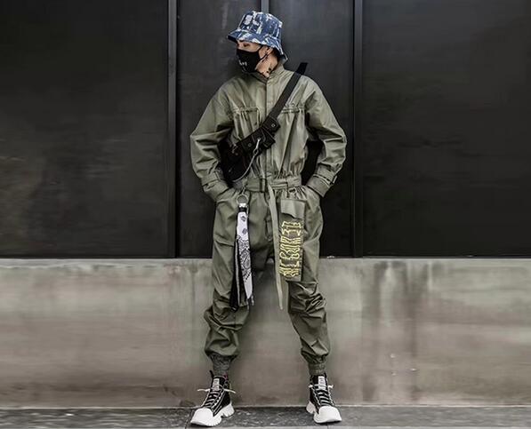 Cool 2020 Hip Hop Streetwear Jumpsuits Men Ribbon Embroidered Cargo Pants Long Sleeve Rompers Joggers Techwear Men, Black
Cool 2020 Hip Hop Streetwear Jumpsuits Men Ribbon Embroidered Cargo Pants Long Sleeve Rompers Joggers Techwear Men, Black