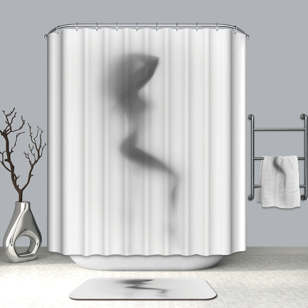 GASON Bathroom curtain High Quality Nature Waterproof Polyester 2m Fabric girl Shadow woman Simple Shower curtain US Portrait C18112201