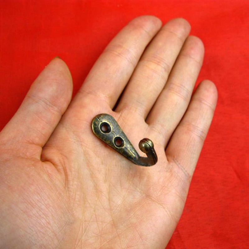 Single Prong Hook Mini Size Wall Mounted Retro Cloth Hanger for Coats Hats Towels Keys Clothes Door Hanger Home Decoration1882507