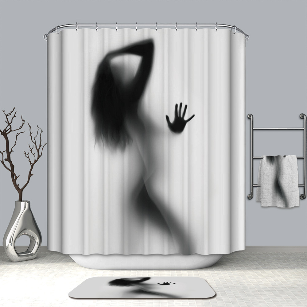 GASON Bathroom curtain High Quality Nature Waterproof Polyester 2m Fabric girl Shadow woman Simple Shower curtain US Portrait C18112201