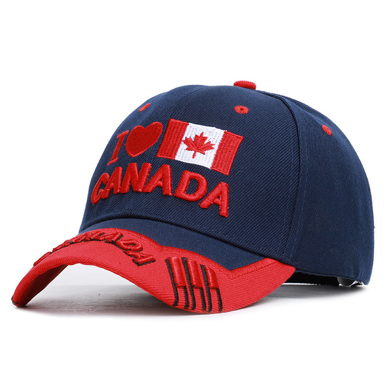 I Love Canada Embroidery Women Baseball Cap Flag Of Canada Hat Snapback Adjustable Mens Casquette caps