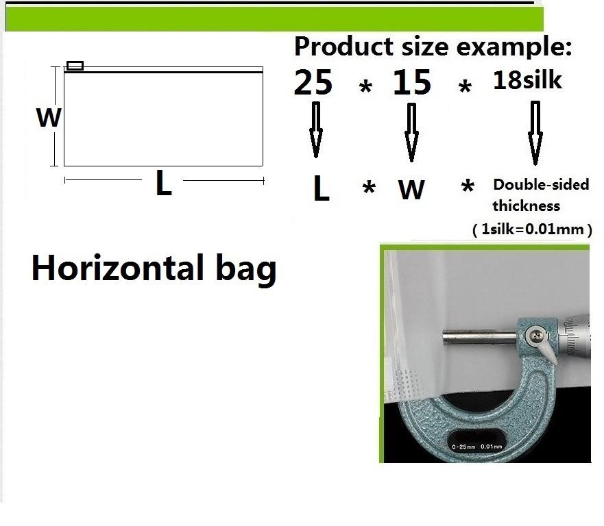 16*15cm*18Silk Socks packing horizontal version zipper bag frosted storage bag