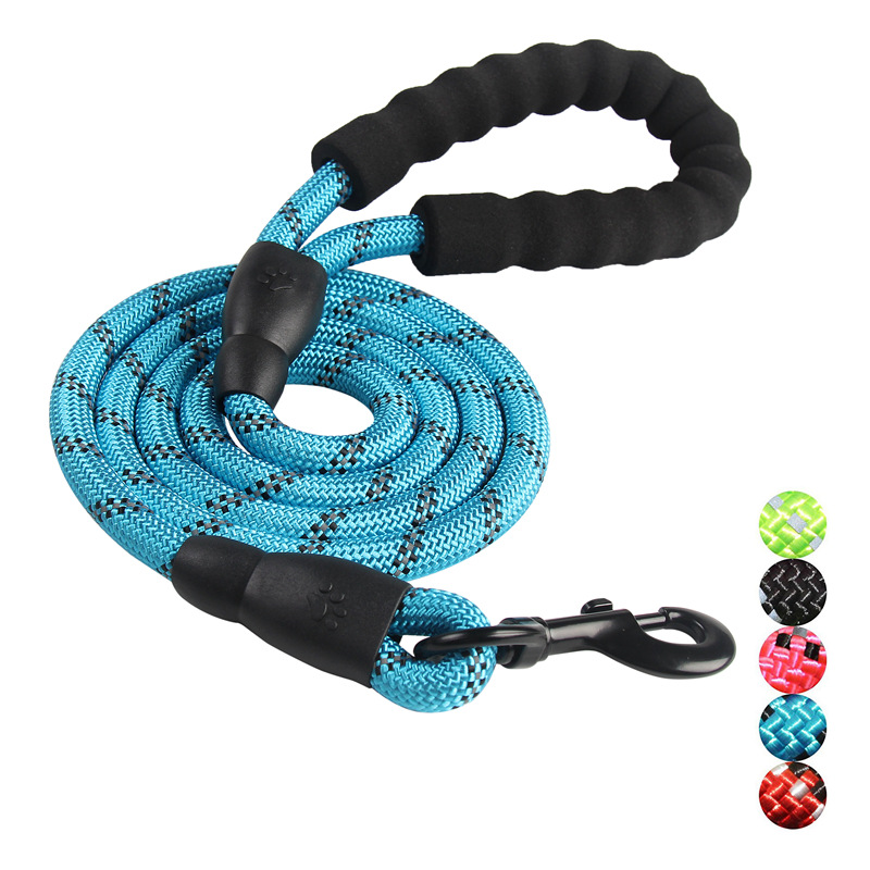 P Hook Round Rope Dog Traction Rope With Safe Reflective Light Dog Chain Dog Belt Suitable for Medium & large dogs By Alibear