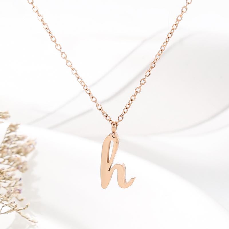 Chains WYBU Titanium Steel Letter H Pendant Necklace For Women Link Chain Ladies Birthday Gift Jewelry Collier Femme Brincos