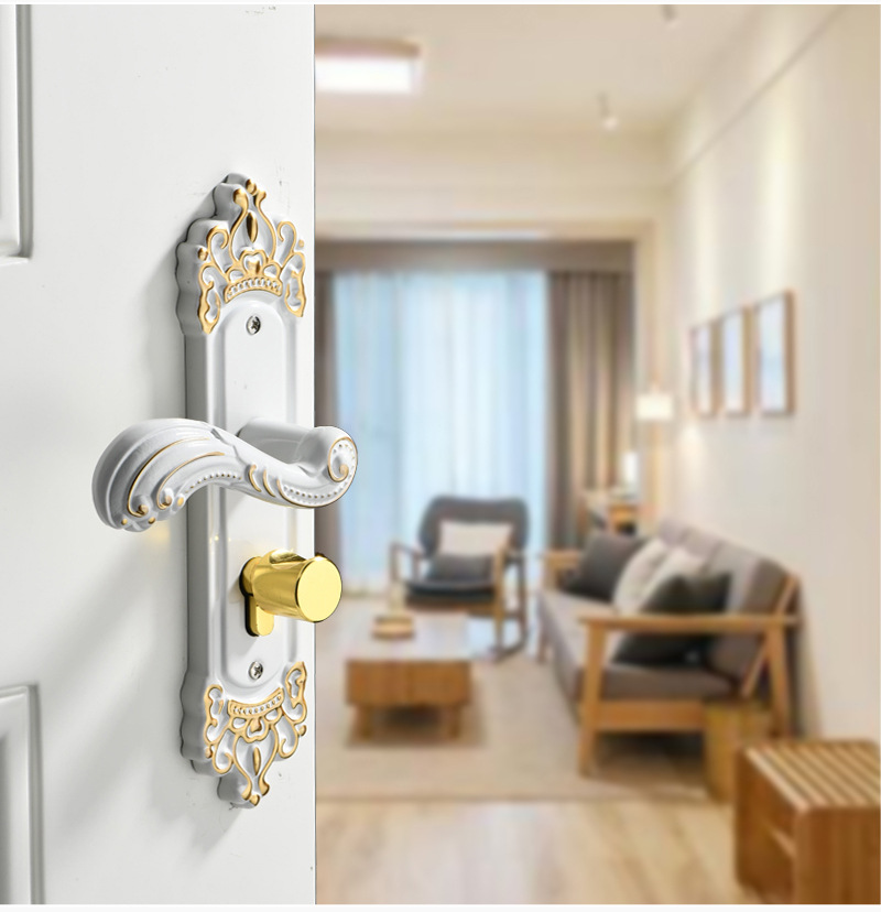 aluminum alloy interior door handle lock European bedroom door locks
