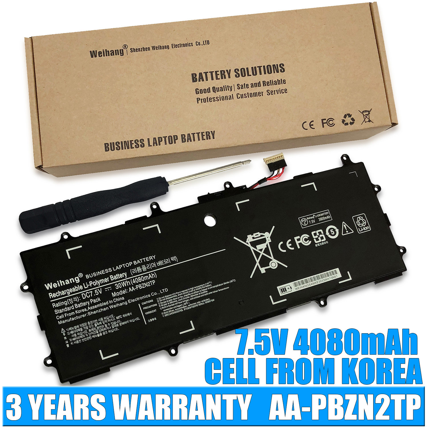 Korea Cell 4080mAh Weihang AA-PBZN2TP Laptop Battery for Samsung Chromebook XE500T1C 905S 915S 905s3g XE303 XE303C12 NP905S3G
Korea Cell 4080mAh Weihang AA-PBZN2TP Laptop Battery for Samsung Chromebook XE500T1C 905S 915S 905s3g XE303 XE303C12 NP905S3G