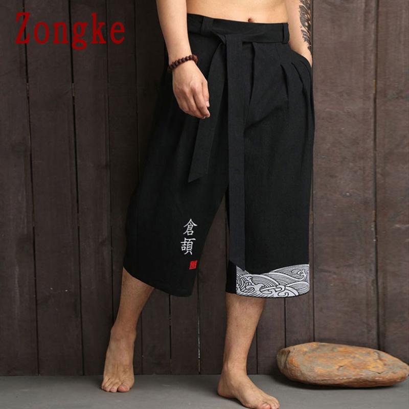 Zongke 2020 New Linen Harem Pants Men Trousers Joggers Casual Pants Men Sweatpants Hip Hop Streetwear Male Plus Size M-4XL