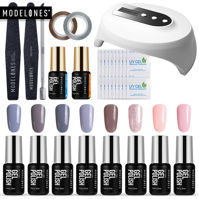 Modelones DIY Nail Art Practice Nail Gel Tools Set 36W Led Lamp Dryer Soak Off 8 Colors UV Gel Base Top Coat In Set
Modelones DIY Nail Art Practice Nail Gel Tools Set 36W Led Lamp Dryer Soak Off 8 Colors UV Gel Base Top Coat In Set