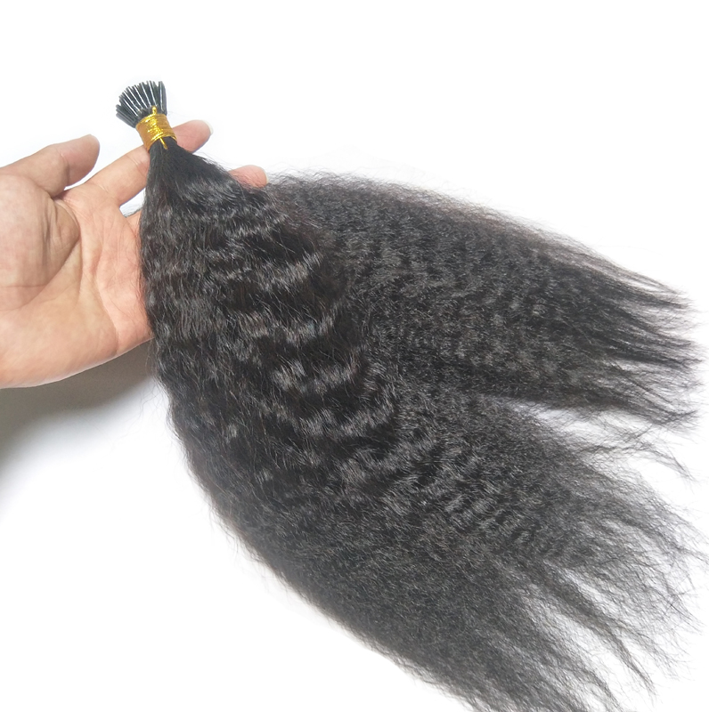 Invisible Remy Kinky Curly I Tip Human Hair Extensions Virgin Hair Extension Natural Hair Blonde I Tip 1g/s 100g Coarse Yaki Keratin