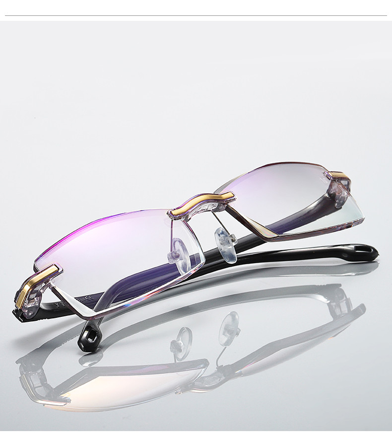 Square Women's Men reading glasses 2019 New frameless diamond trimmed presbyopic glasses with blue-light-proof blue film 2 colors TR901
Square Women's Men reading glasses 2019 New frameless diamond trimmed presbyopic glasses with blue-light-proof blue film 2 colors TR901