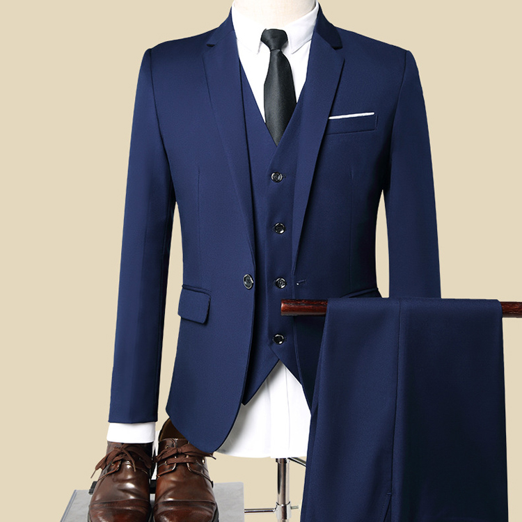 2019 Fashion Wedding Suits For Men Good Quality Single Breasted Buttons Groom Wear Tuxedos 3 pieces (Jacket+Pant+Vest) Business Blazer