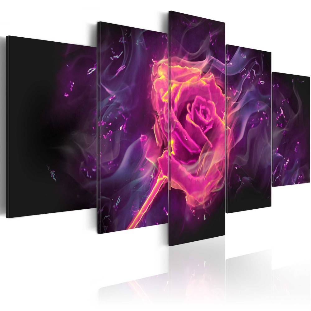 5 Pcs/set Canvas Print for Home Decor Modern Room Wall Art Rose Picture Gift for Love Living Room or Bedroom Decor,(No Frame)