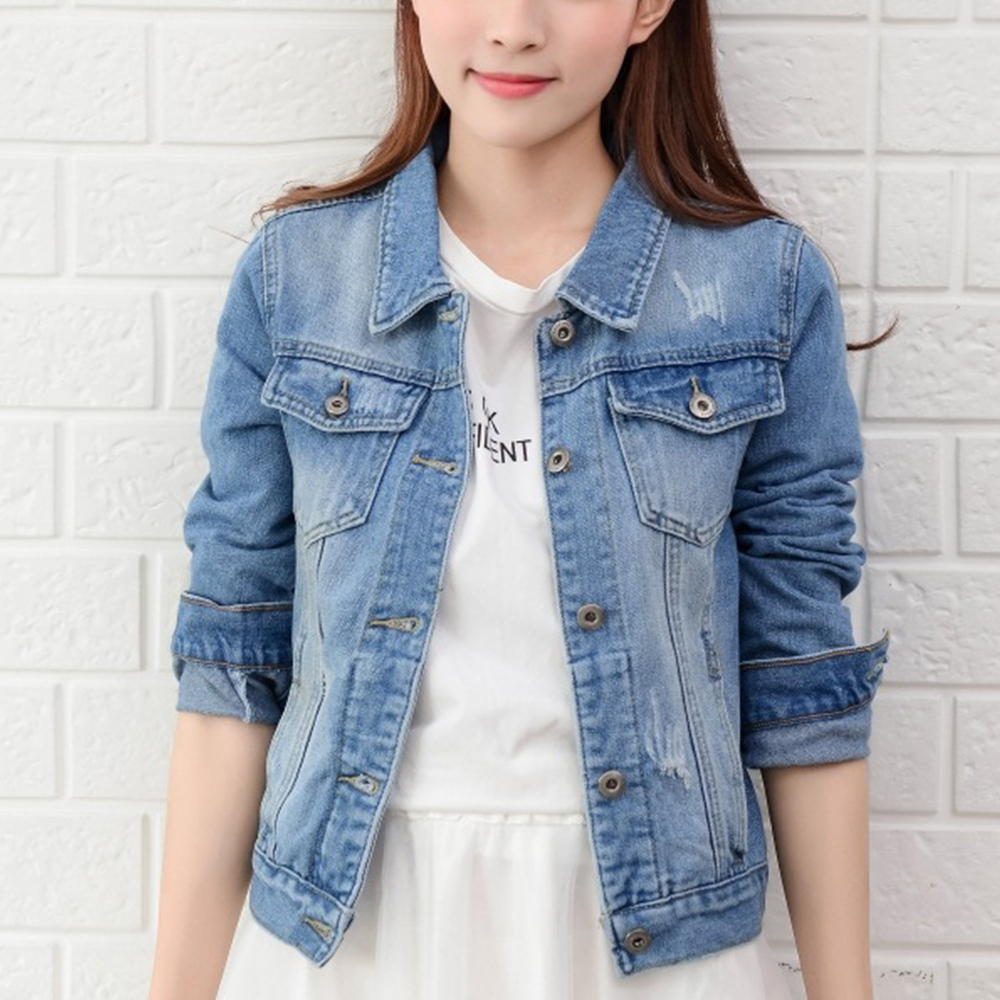 Women White Denim Jackets Female Spring Autumn Streetwear Pockets Button Single Breasted Jeans Jacket Casual Korean Denim Coat T200111