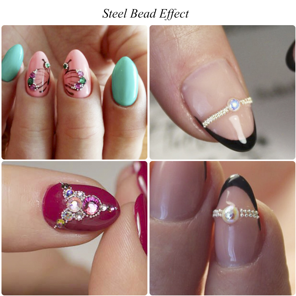 0.4mm 3D Micro Steel Beads Mixed Color Nail Art Decorations Mini Small Caviar DIY Charms Stud Manicure Accessory Nail Tool CH829 C19011401