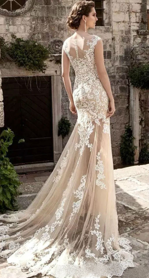 Vintage Mermaid Wedding Dresses With Detachable Train Sleeveless Lace Applique Beach Vestidos De Novia Summer Boho Bridal Gowns Custom Made