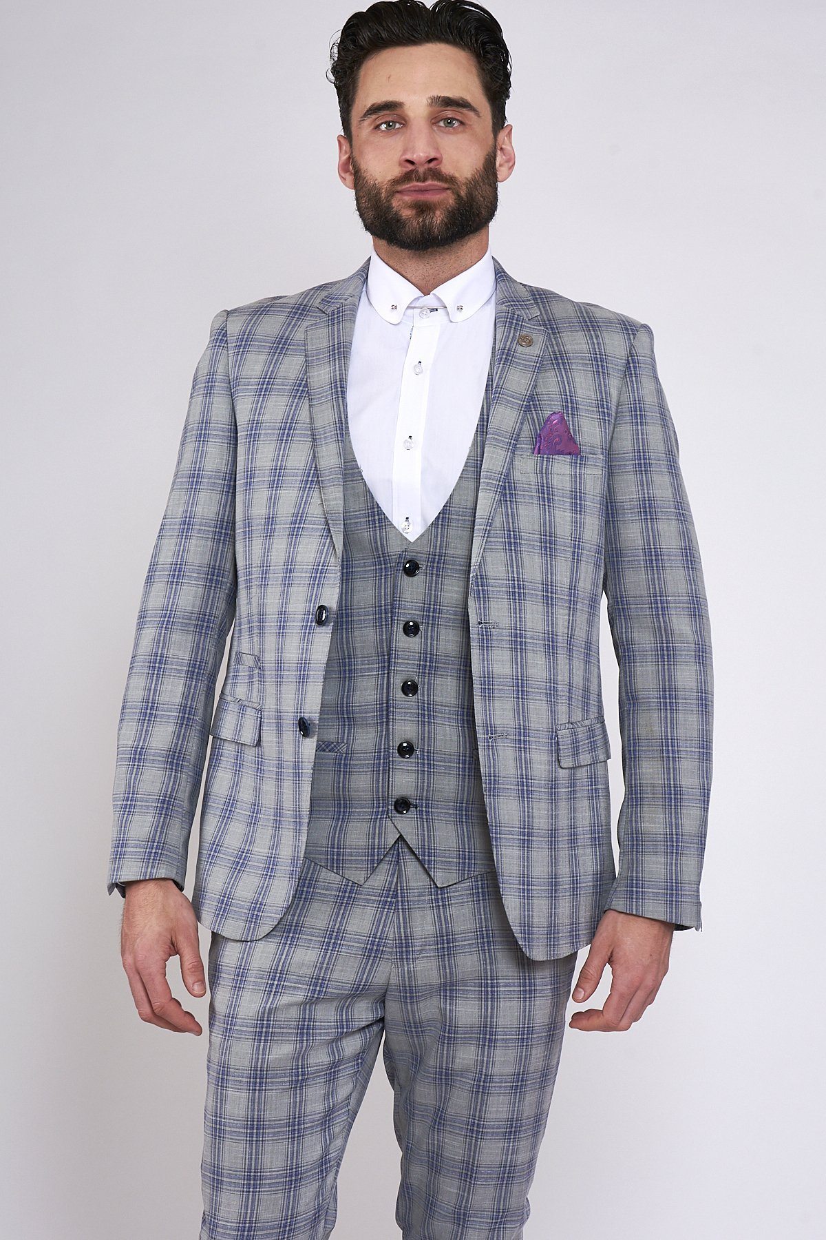 Plus Size Mens Plaid Wedding Tuxedos 3 Pieces Notched Lapel Groom Wear Formal Best Men Blazer Jackets