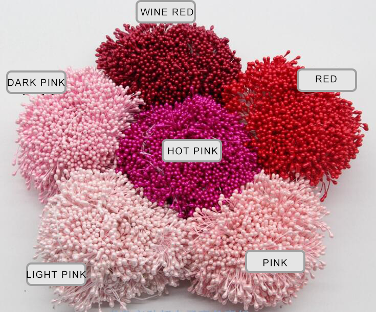 3mm multi colors options pearl flower stamen pistil cake decoration for DIY Double heads DIY Decorative Flowers Head