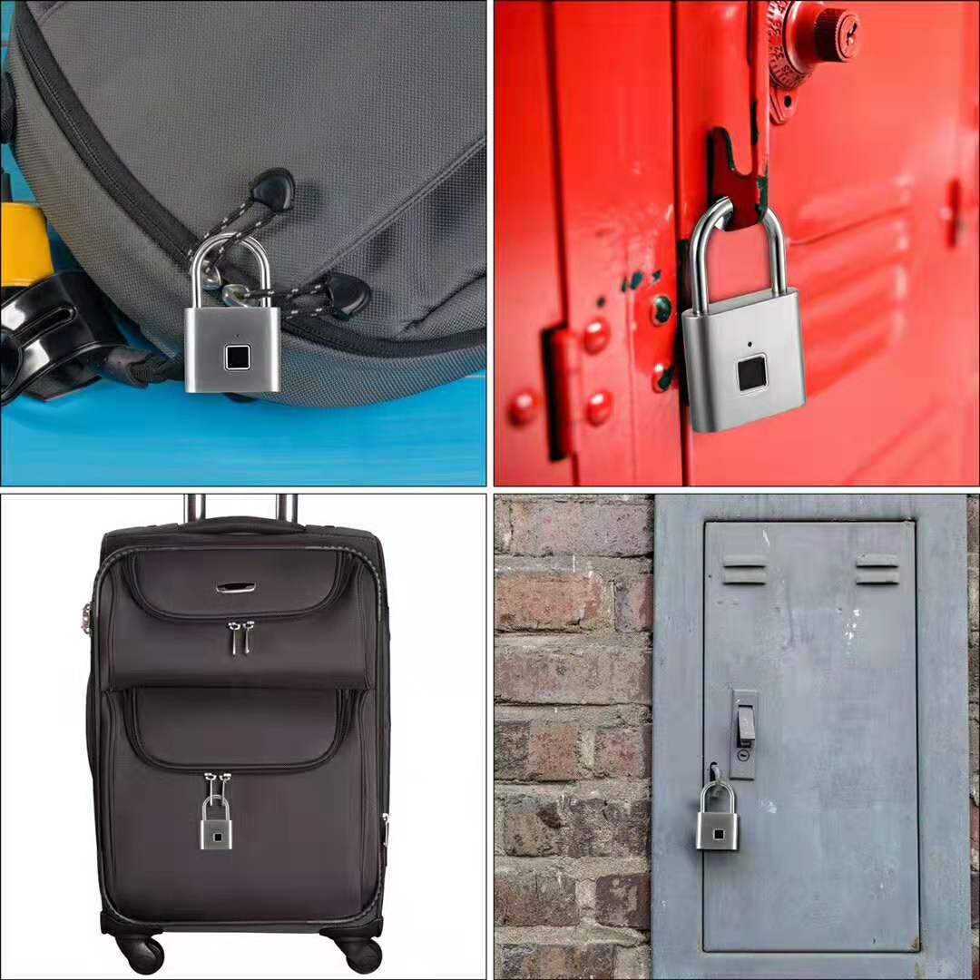 O10 Keyless USB rechargeable door lock fingerprint smart quick unlock Zinc alloy metal IP65 Waterproof Door ggage Case L