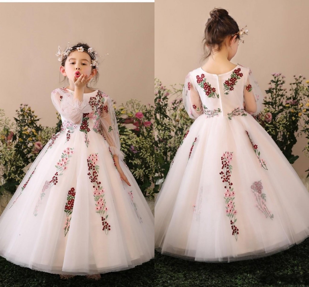 3D Floral Applique Printed Flower Girl Dresses 2020 Juliet Long Sleeve Pink Red Green Toddlers Party Dress Special Occasion Little Girls, Chocolate
3D Floral Applique Printed Flower Girl Dresses 2020 Juliet Long Sleeve Pink Red Green Toddlers Party Dress Special Occasion Little Girls, Chocolate