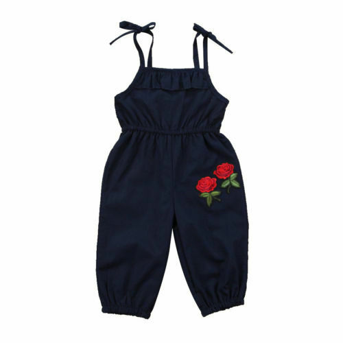 Fashion Toddler Kids Baby Girls Summer Strap Suspenders Embroidered Romper Jumpsuit Harem Pants Clothes Outfits 1-6T, Deep sapphire blue 
Fashion Toddler Kids Baby Girls Summer Strap Suspenders Embroidered Romper Jumpsuit Harem Pants Clothes Outfits 1-6T, Deep sapphire blue
