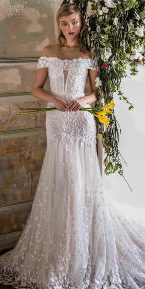 limor rosen mermaid wedding dresses off shoulder lace bridal gowns backless sweep train boho wedding dress