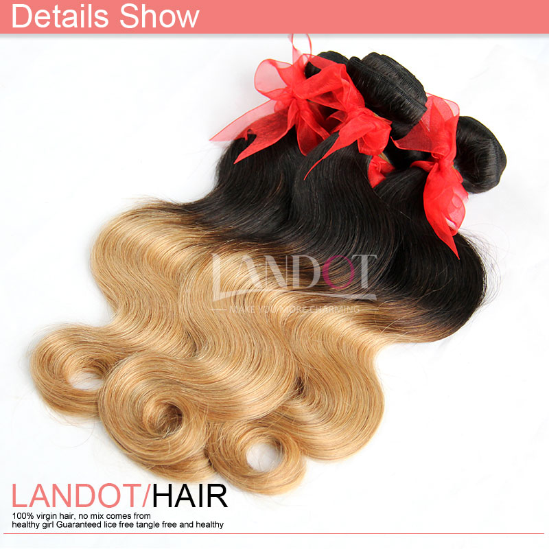 8A Ombre 1B/27# Blonde Brazilian Virgin Human Hair Lace Closure Body Wave Closures 4x4 Size Free/Middle/3 Way Part Brazilian Lace Closure
