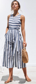 Casual Striped Jumpsuit Women Summer Tie Up Rompers O-Neck Sleeveless Jumpsuits Cotton Wide Leg Pants Overalls, Blue
Casual Striped Jumpsuit Women Summer Tie Up Rompers O-Neck Sleeveless Jumpsuits Cotton Wide Leg Pants Overalls, Blue