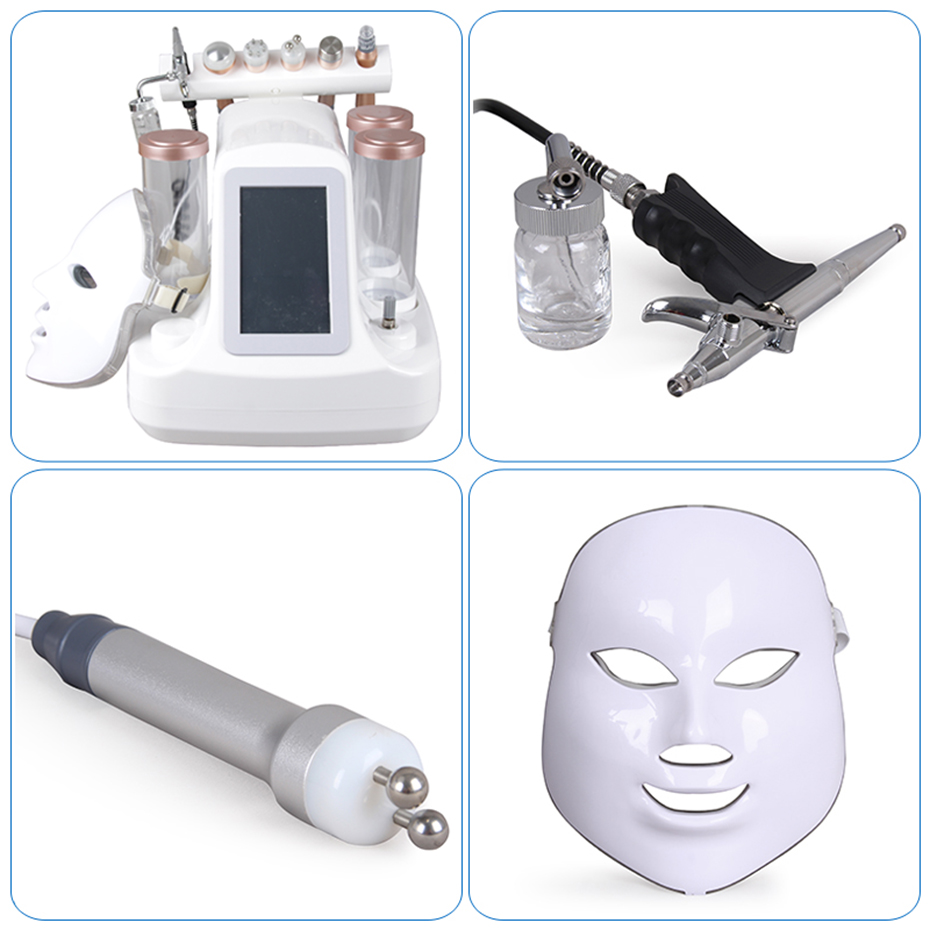 7 in1 Water facial Dermabrasion PDT Mask Oxygen Jet Cold Hammer BIO Face Lift Ultrasonic Machine Hydro Peeling Equipment