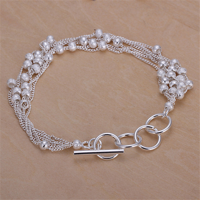 High grade 925 sterling silver Six-lane Sand Pearl Bracelet Necklace jewelry set DFMSS142 brand new Factory direct 925 silver