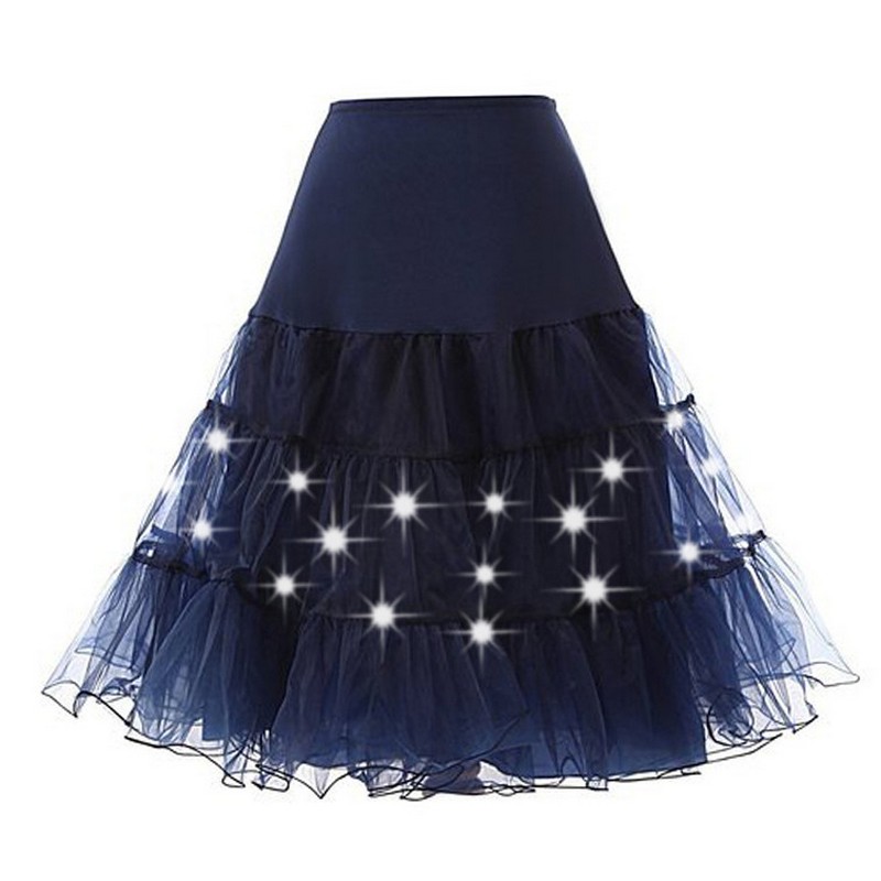 Led Lighting Swing Tutu Skirt Women Halloween Christmas Festival School Girl Party Show Dance Plus Size M-6XL Mesh Midi Tulle Petticoat