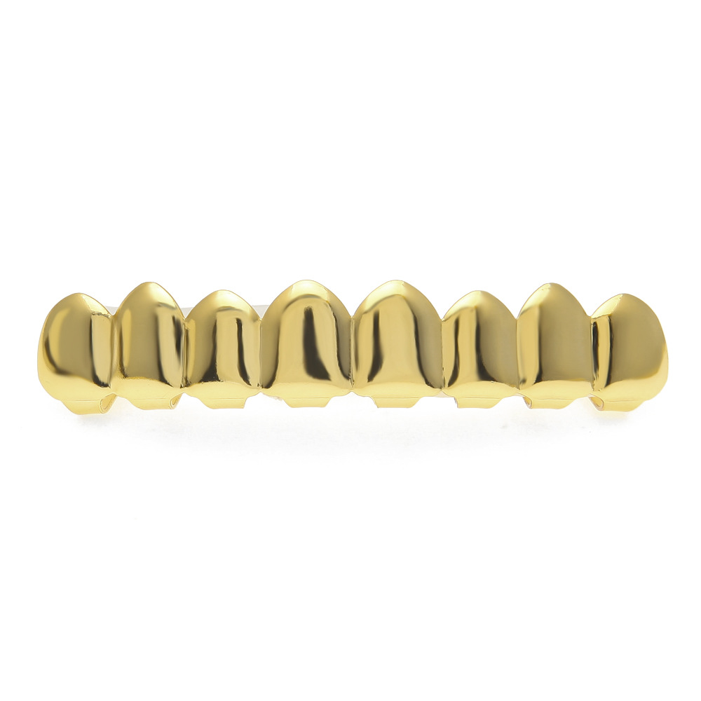 Hip Hop Gold Teeth Grillz Top & Bottom Grills Dental Mouth Punk Teeth Caps Cosplay Party Tooth Rapper Jewelry Gift XHYT1001