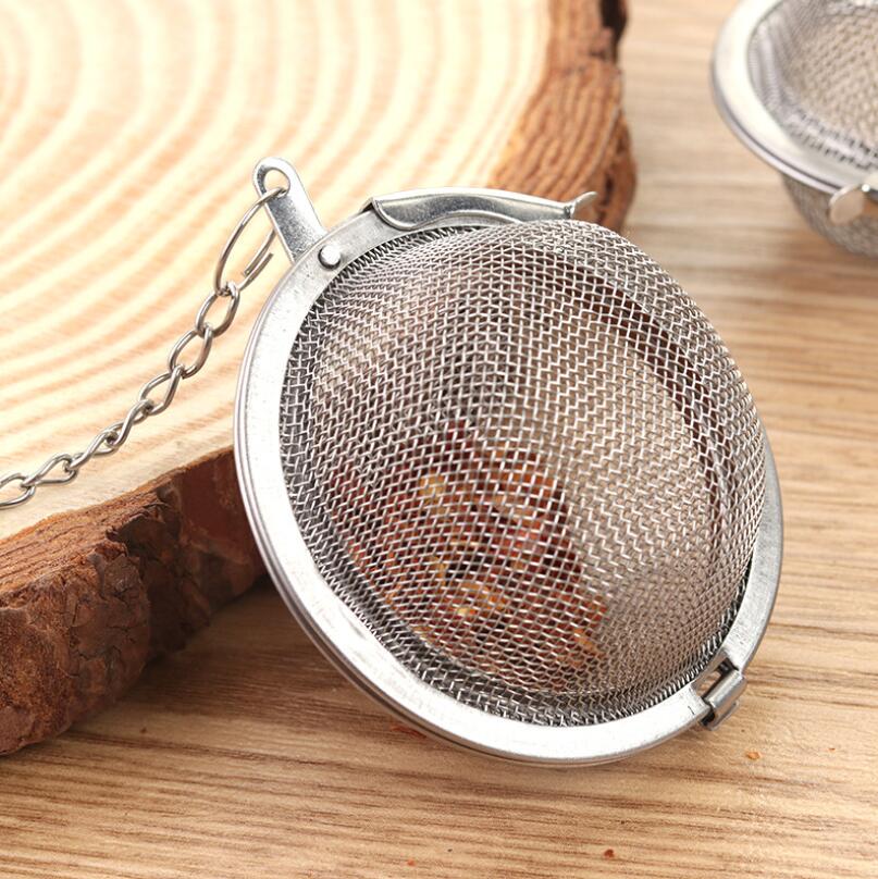 Steel Stainless Sphere Locking Spice Strainer Filter Infuser Mesh Herbal Ball Kitchen Tea Tools 0115