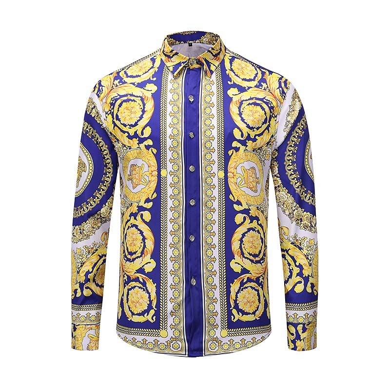 Fashion Slim Fit Shirts Men Medusa Shirts Black Gold Floral Print Mens Dress Shirts Long Sleeved Business Casual Shirt Men
Fashion Slim Fit Shirts Men Medusa Shirts Black Gold Floral Print Mens Dress Shirts Long Sleeved Business Casual Shirt Men