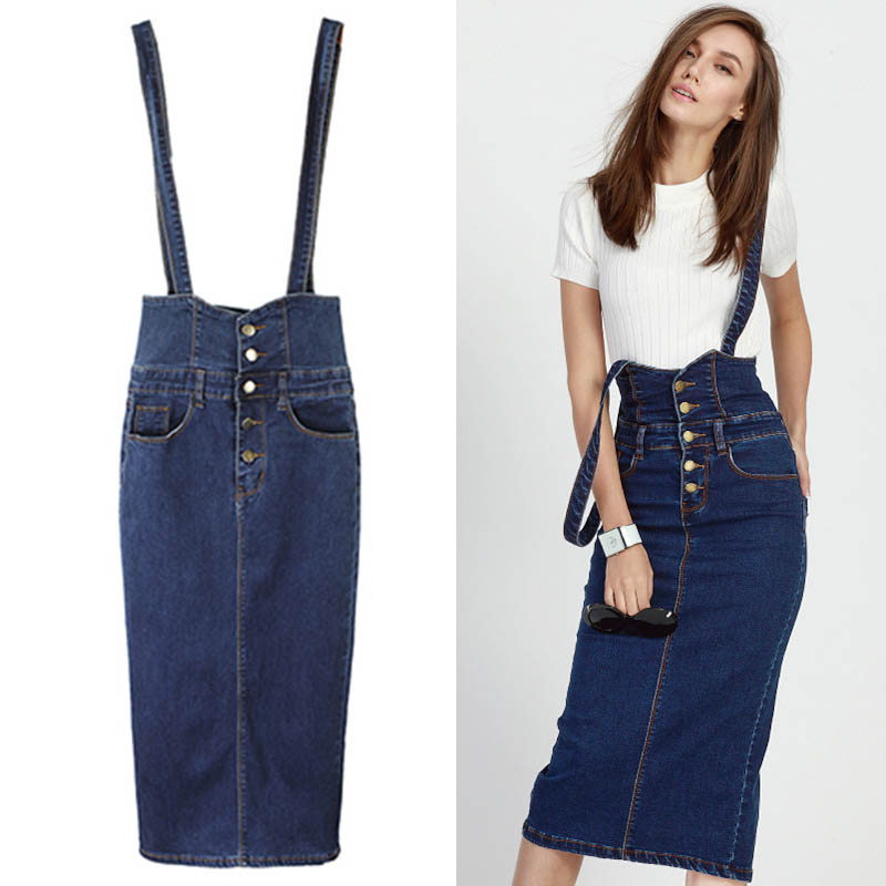 Kalenmos Long Denim Skirt with Straps Women Button Mid-calf Plus Size High Waist Overall Slim Fit Pencil Jeans Skirts Womens, Blue
Kalenmos Long Denim Skirt with Straps Women Button Mid-calf Plus Size High Waist Overall Slim Fit Pencil Jeans Skirts Womens, Blue