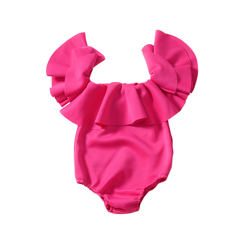 Rompers INS Baby girls ruffle Off Shoulder romper cotton infant Strapless Jumpsuits summer Fashion Boutique kids Climbing clothes C5741Y250119IV71