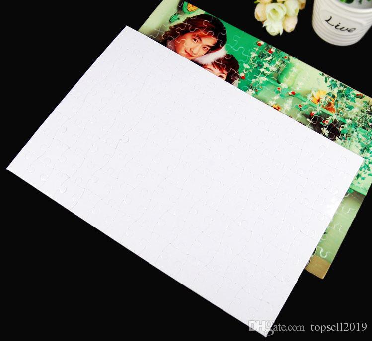 HOT A4 Blank Sublimation Jigsaw Puzzle 120 Pieces Heat Press Thermal Transfer Crafts DIY White Puzzles for sublimation photo printing