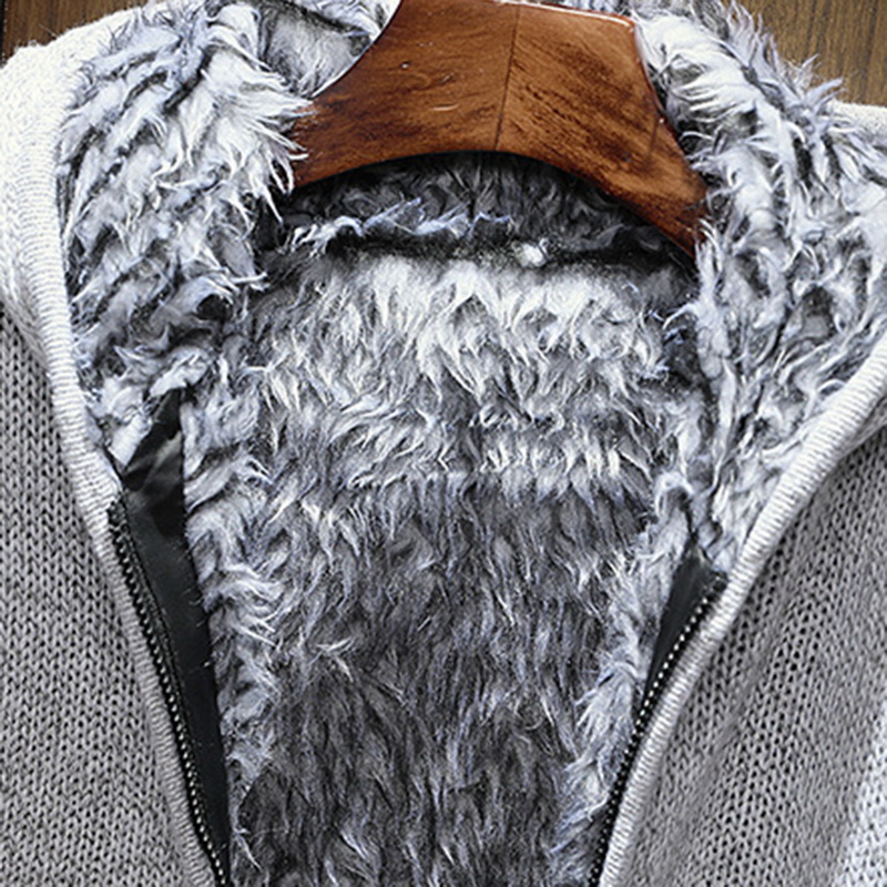Men Zipper Cardigan Coat Fleece Warm Hoodies Sweaters Casual Autumn Winter Sweatercoat Vintage Pockets Hoody Chompas Para Hombre