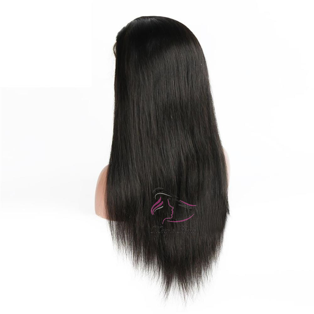 4x4 Lace Closure Human Hair Wigs Natural Color Straight Brazilian Human Hair Wigs 130% Density 150% Density